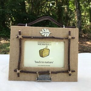 NWT MUD PIE / 4x6 Burlap "Back to Nature" Picture Frame